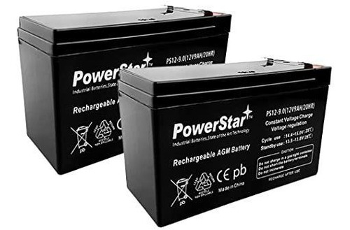 Powerstar  -- 2pk 12 V 9 Ah Razor Scooter Batería Es300 E20