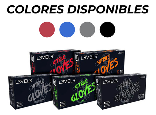 Guantes Profesionales De Nitrilo Level3 Libre De Latex 100pz
