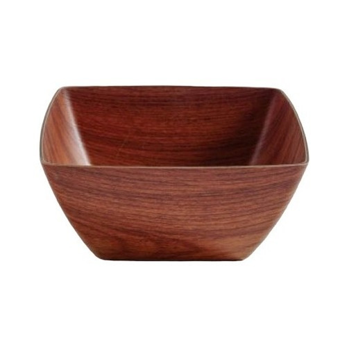 Bowl Cuadrado De Pp Simil Madera Nogal 23,5x10,5 Cm