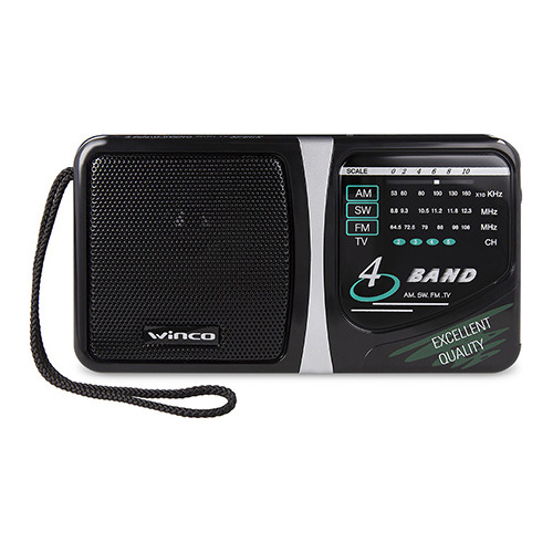 Radio Portatil Am Fm De Mano 4 Bandas A Pilas Retro Winco