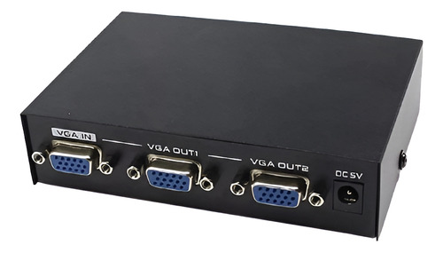 Splitter Vga 1 A 2 Puertos Con Fuente Duplica Pantallas