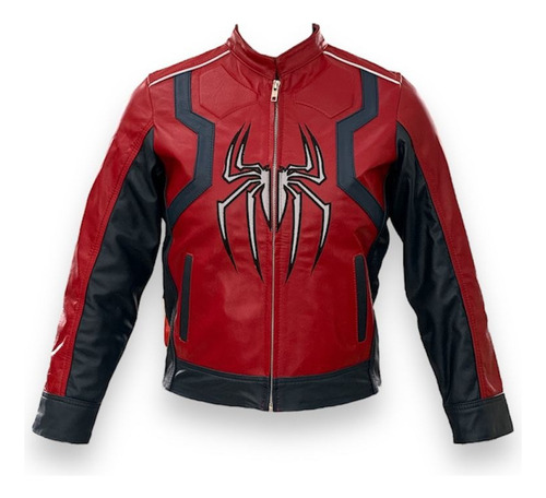 Chamarra De Piel Para Niño Modelo Spiderman (tallas 6-8-10).