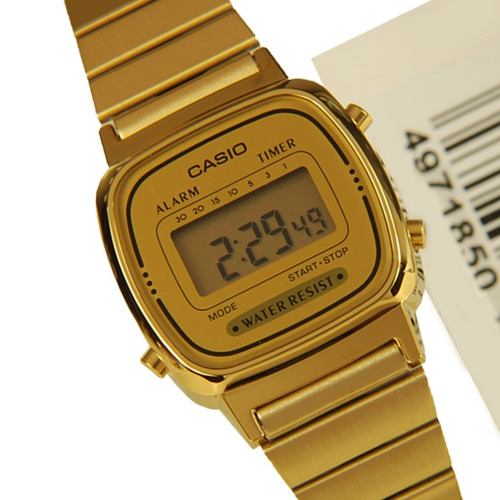 Relógio Casio Feminino La670 Dourado /dourado Tamanho Mini