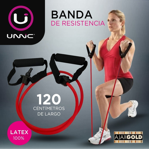 Imagen 6 de 7 de Banda Resistencia Manija Latex Tension Media Fitness Larga