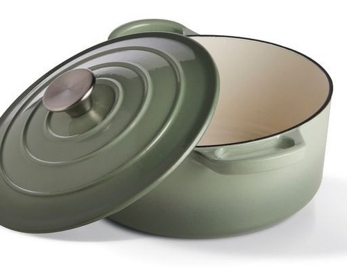 Imagen 4 de 4 de Cacerola Hierro Esmaltado 25cm Con Tapa - Maestro De Cocina