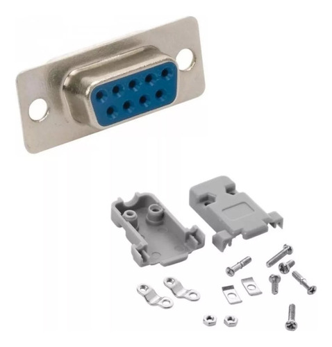 Paquete 5 Piezas Conector Db9 Hembra Para Soldar + Cubiertas