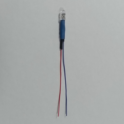 6 X Led 5mm 3 Azul 3 Blanco Alta Luminosidad A 12v Con Cable Azul Y Blanco