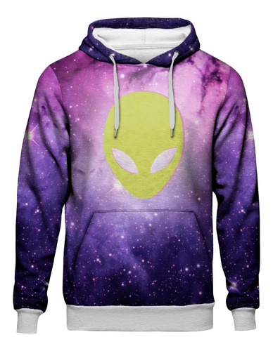 Moletom Fluorescente Alien Galaxia Neon Galaxy Retro Trust