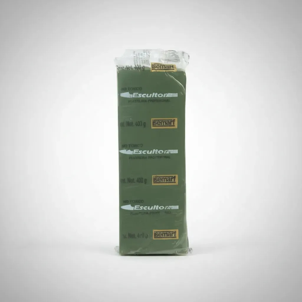 Plastilina Suave Isemarf Terracota Verde Oscuro 400g Para Modelar