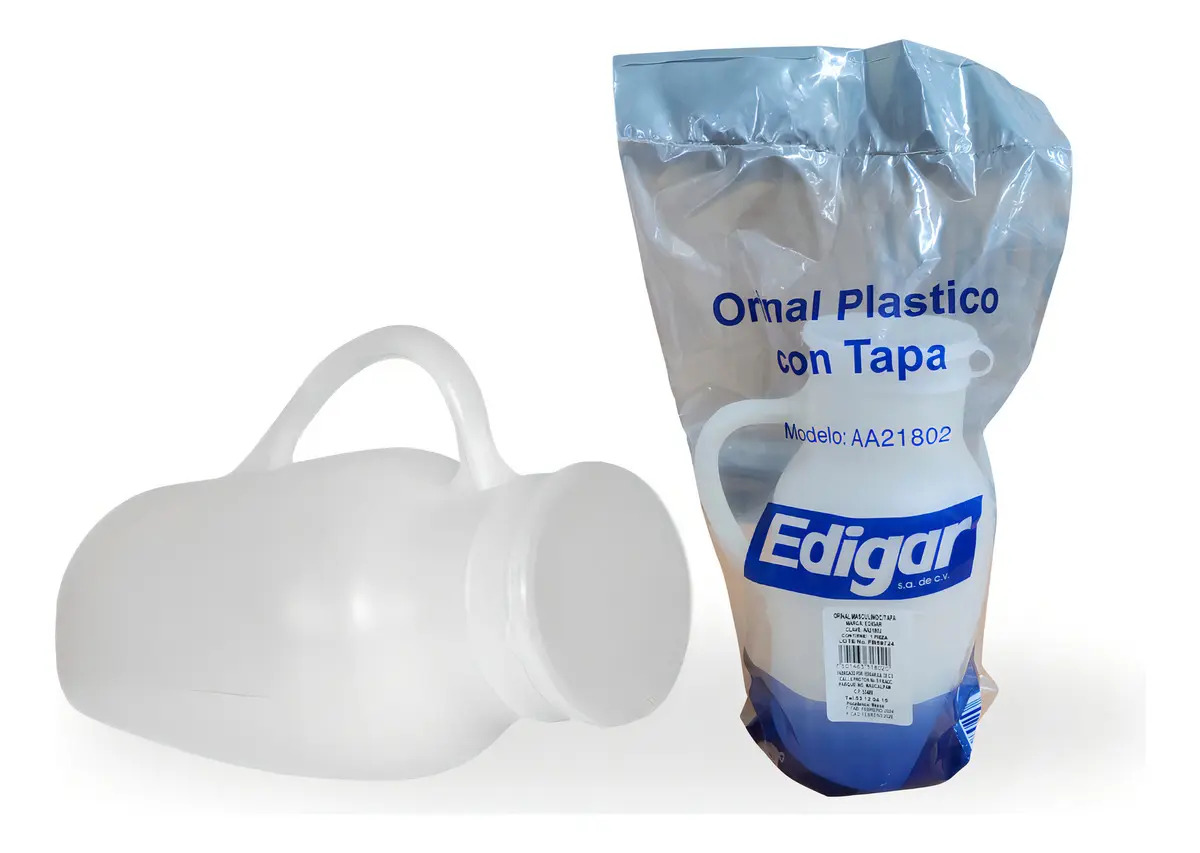 Orinal Masculino 1 Litro Con Tapa Edigar 1 Pieza