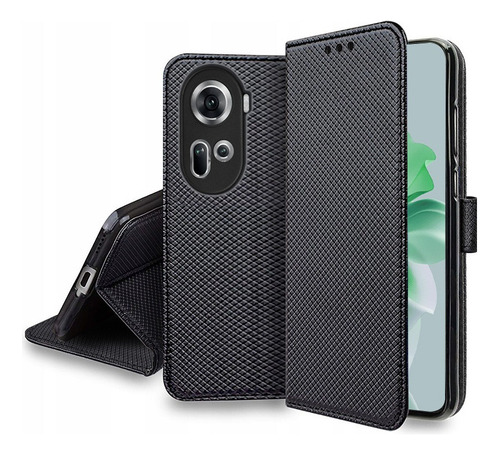 For Oppo Reno11 5g Wallet Flip Stand Card Slot Case+lanyard