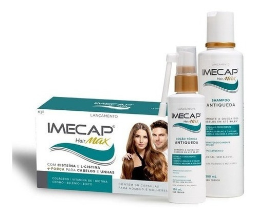 Imagem 1 de 3 de Imecap Hair Queda Intensa Kit Sh+ Loção + Cápsulas