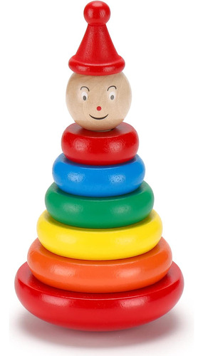 Montessori Madeen Toys Apilador, Tumbler De Madera Tumbler,