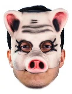 Máscara Animal Porco / Porquinho - Carnaval / Fantasia Cor Rosa
