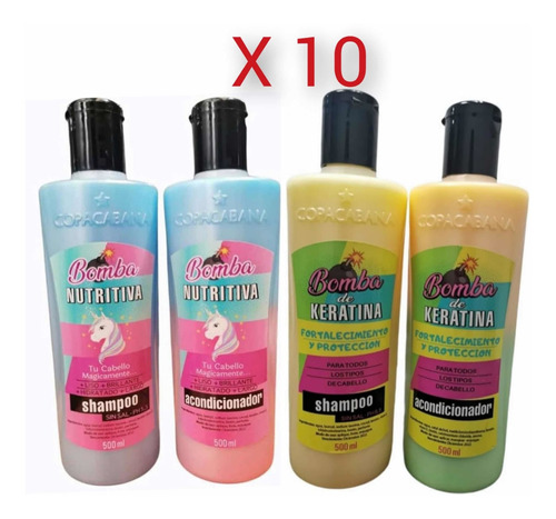 Oferta X 10 Shampu/acondicionador Bomba Nutritiva - Keratina