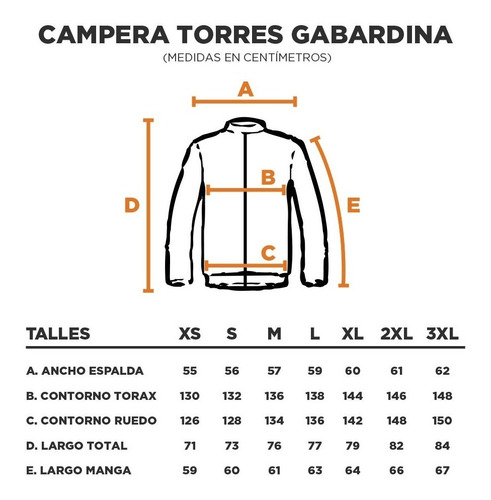Imagen 9 de 10 de Campera Torres Gabardina Cacique Abrigo - Ultra Resistente
