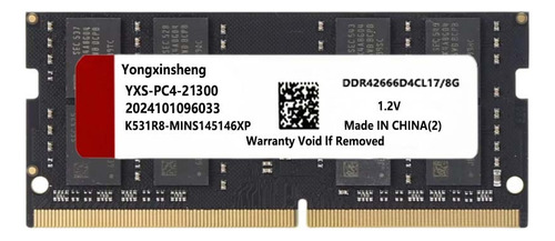 Laptop Memory Ram Ddr4 De 8 Gb, 266 Mhz, 21300, Sodimm, None