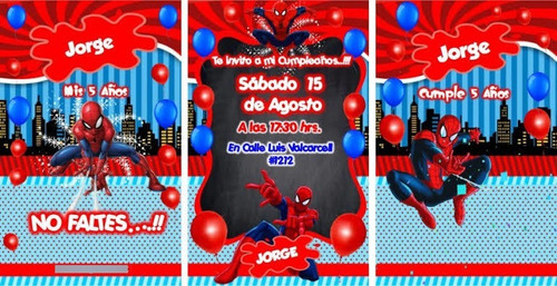 Invitación Digital Spiderman, Pawpatrol, Princesas Premium