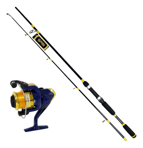 Vara Pesca Plusfish Spin Com Molinete 1,83m 20-35lb 2partes