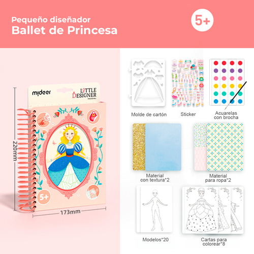 Libro Para Colorear Y Actividades Ballet Princesa Poky Moky