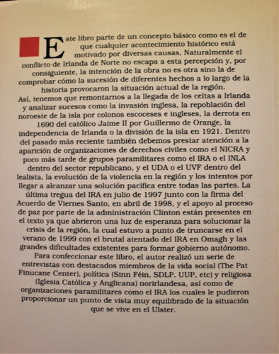 Irlanda Del Norte. Historia Del Conflicto. Luis A. Sierra