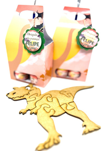 Kit Lembrancinha Quebra Cabeça E Pintura Dinossauros 50 Kits