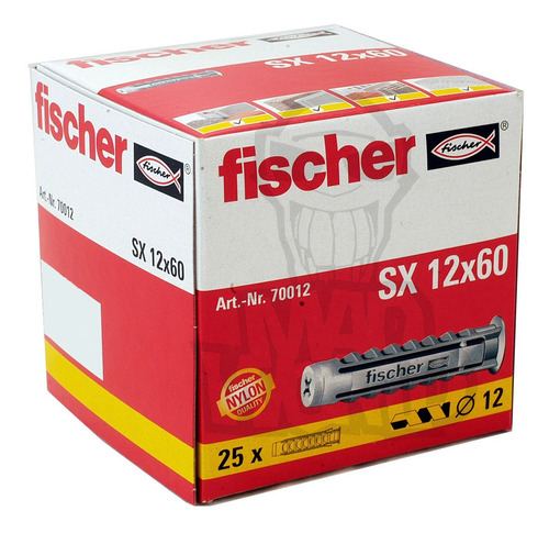 Taco Tarugo Fischer Sx 12 Hueco, Hormigon Caja X 25u 