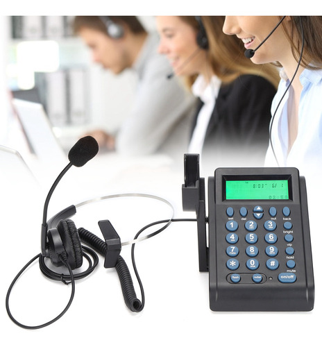 Telefone Com Fio Ht910 Call Center Com Fone De Ouvido