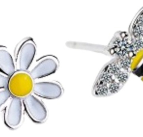 Pendientes De Abeja Amarilla, Girasol, Joyería