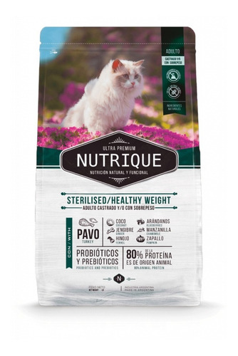 Alimento Gato Nutrique Esterilizado/control Peso 2k Pavo Tm