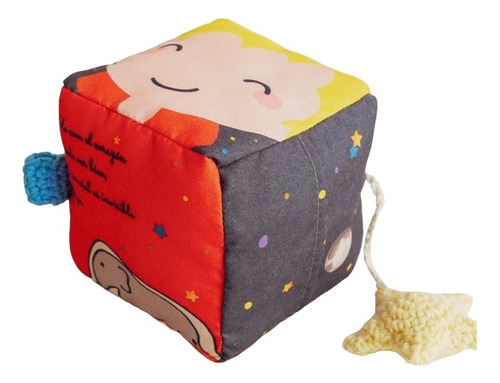 Cubo Didactico Sensorial Tela Sonajero Bebes Principito