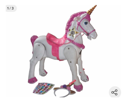 Caballo Pony Unicornio C/diadema Y Calcomanias Para Decorar