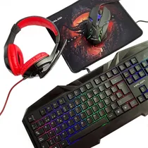 Comprar Kit Gamer Halion 4 En 1 Hunter Teclado+mouse +audifono + Pad Color del mouse Negro Color del teclado Negro