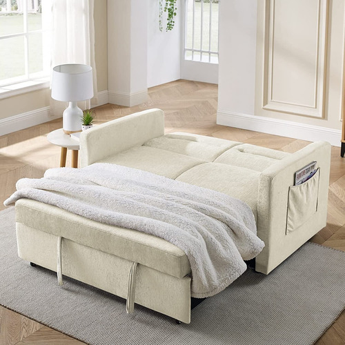 Sofa Cama Convertible 3 En 1 Color Beige 55p Marca Antetek