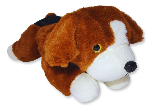Cachorro De Pelúcia Deitado Para Abraçar Confortável Kai Marrom/caramelo
