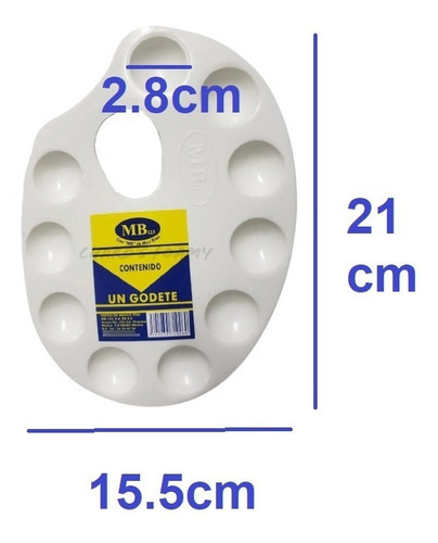 Kit: 1 Godete De Plástico + 12 Pinturas Politec De 30ml