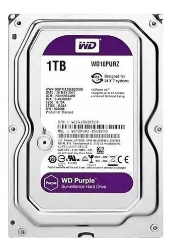 Hd Dvr Vigilância 3,5 1tb Wd Purple - Wd10purz