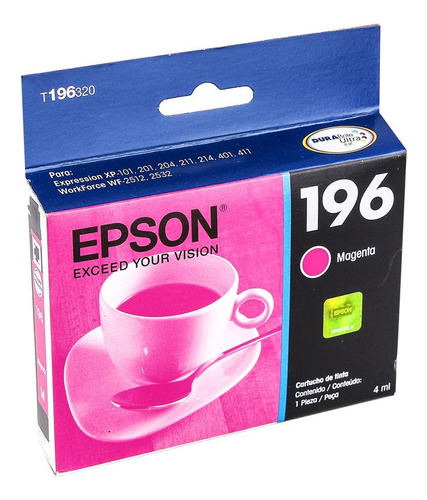 Cartucho Epson 196 Magenta, 290 Páginas T196320