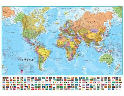 Mapas Del Mapa Internacional Del Mundo Grande  Banderas Del 