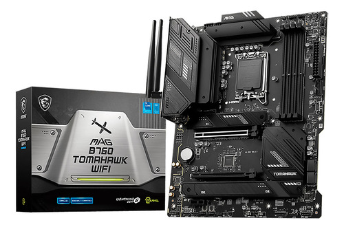 Placa madre Msi B760 Mag Tomahawk Wi-Fi DDR5 Socket LGA 1700, color negro