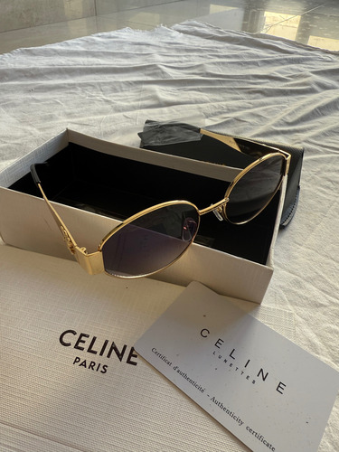 Gafas Celine Triomphe Tendencia Moda Ocean Negro Negro Degrade Dorado Oscuro Dorado Oscuro