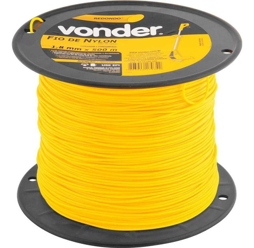 Fio De Nylon Para Roçadeira 1,8mm X 500m Redondo Vonder Cor Amarelo