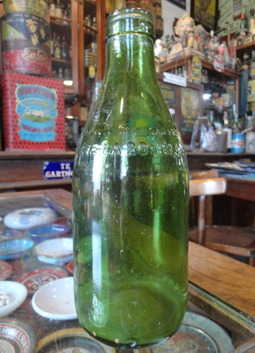 Botella De Leche Antigua Color Verde 25219