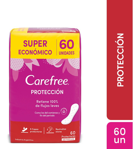 Carefree Protectores Diarios Protección Sin Perfume 60 Uni