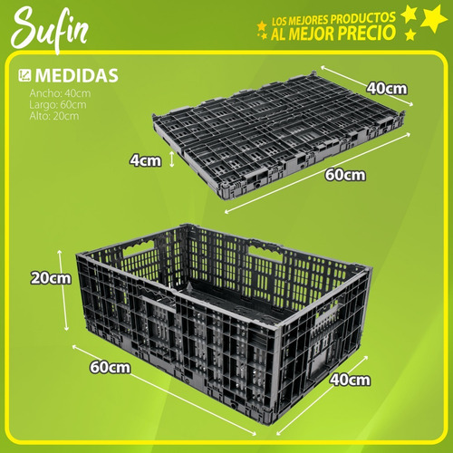 Cajon Multiuso Plegable 60x40x20 Canto Cesto Contenedor