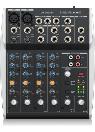 Mezclador Behringer Xenyx 802s 8 Canales Usb Streaming 