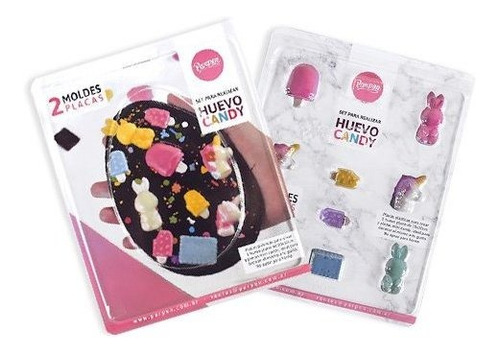 Set De 2 Moldes Placas Huevo Candy Parpen