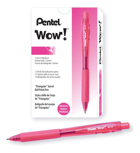 Lapiceras Ballpoint Pentel Set 12 U Pink