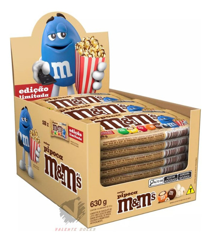 M&m's Edição Limitada Sabor Pipoca Display 18undx35g Mars