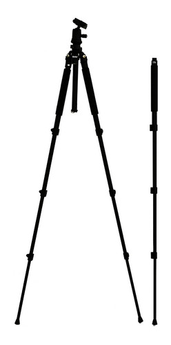 Imagen 5 de 8 de Tripie Y Mono Pod De Magnesio, Cabezal De Bola Vivitar Negro